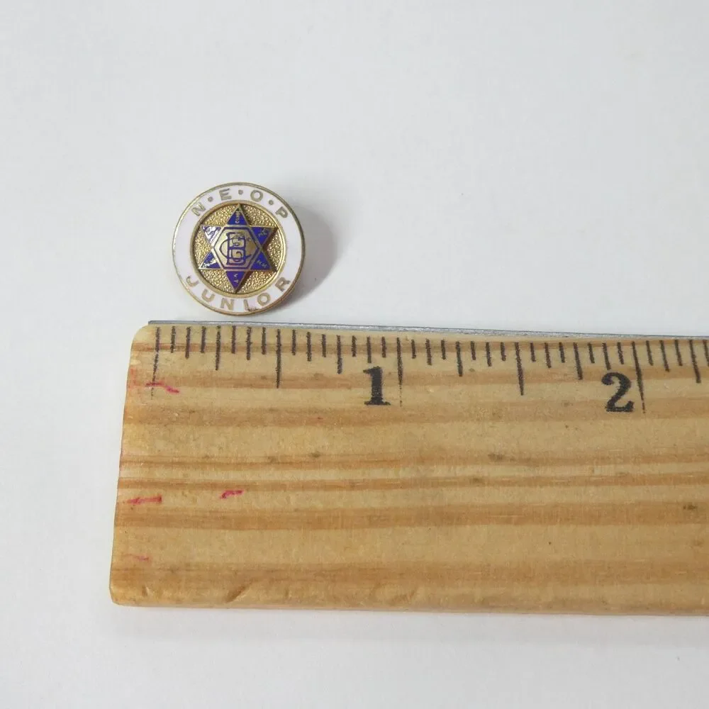 NEOP Junior New England Order of Protection Lapel Pin Vintage Enamel Fraternal